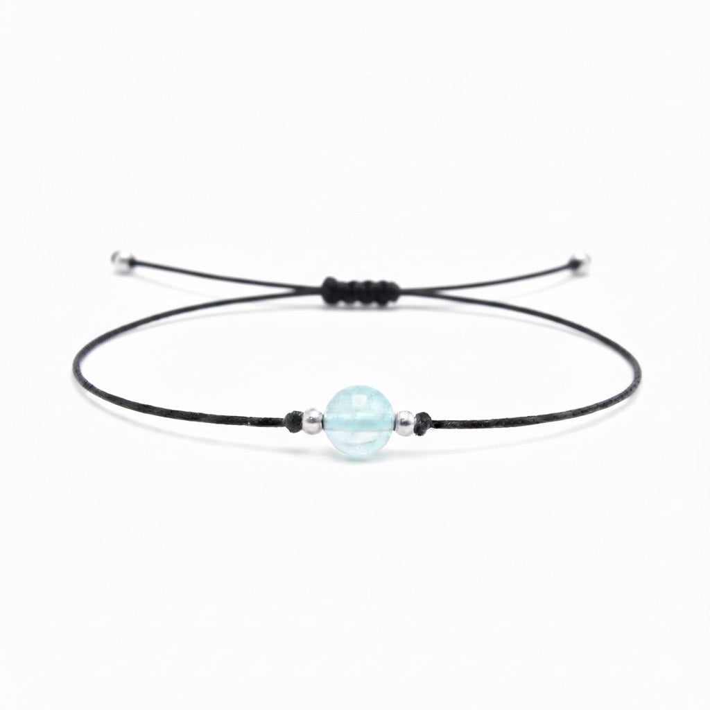 String bracelet with AQUAMARINE