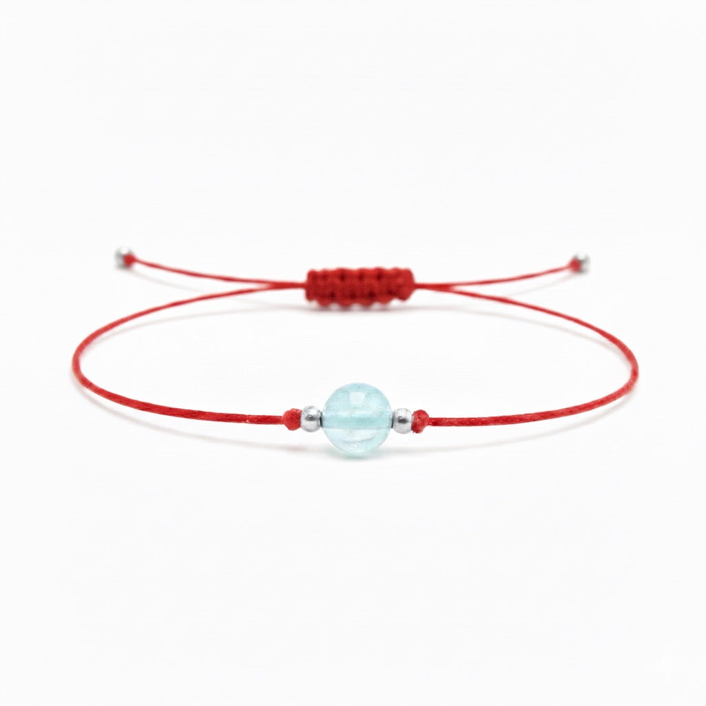 String bracelet with AQUAMARINE