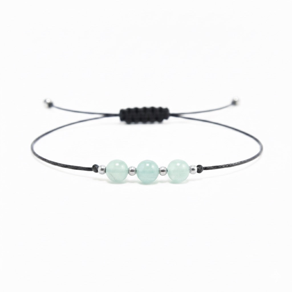 String bracelet with AQUAMARINE