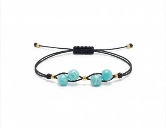 String bracelet with AMAZONITE