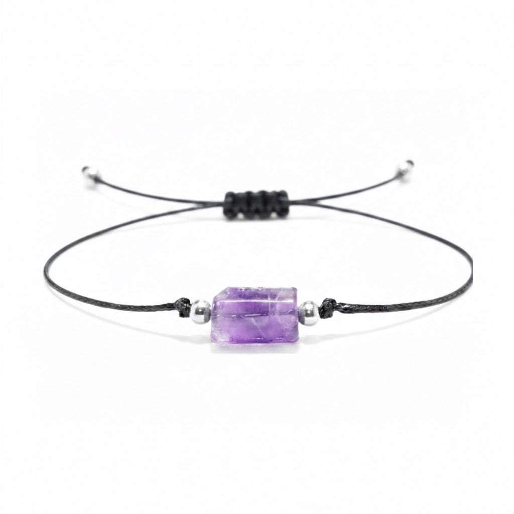 "NUGGET" bracelet on a cord with AMETHYST