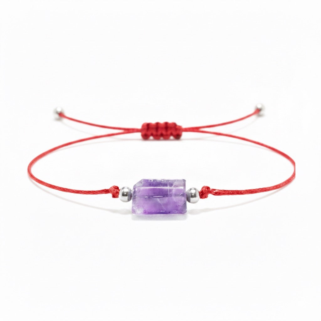 "NUGGET" bracelet on a cord with AMETHYST