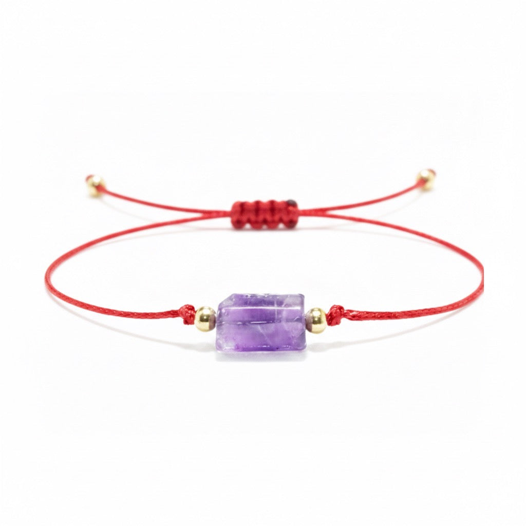 "NUGGET" bracelet on a cord with AMETHYST