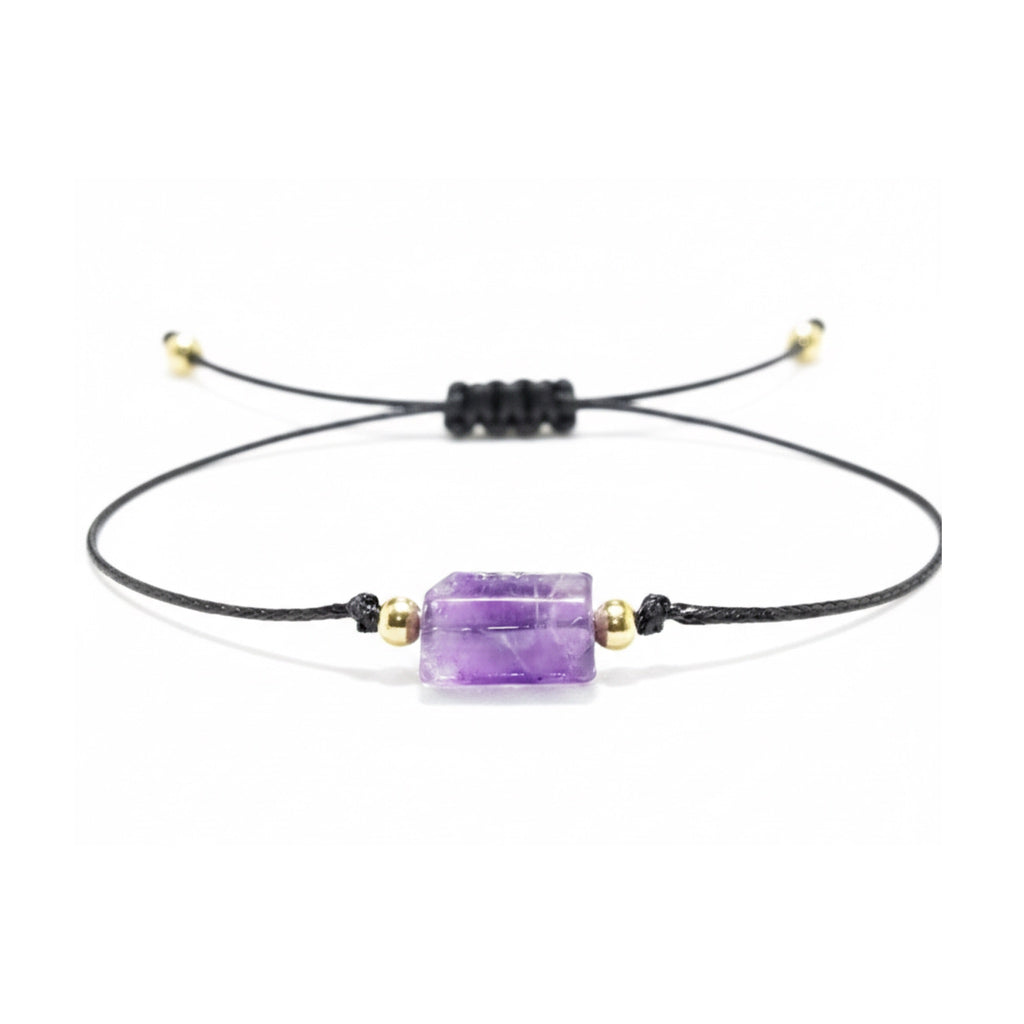 "NUGGET" bracelet on a cord with AMETHYST