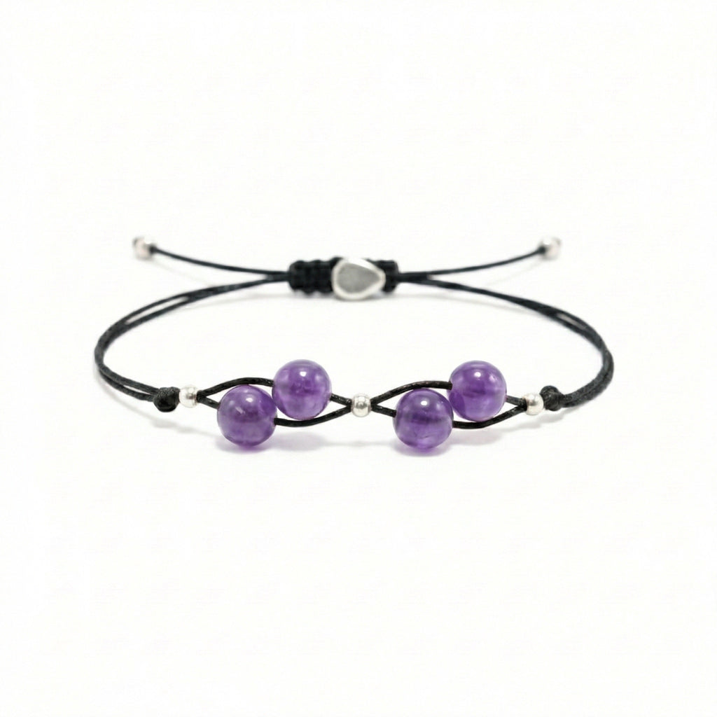 Cord bracelet with AMETHYST