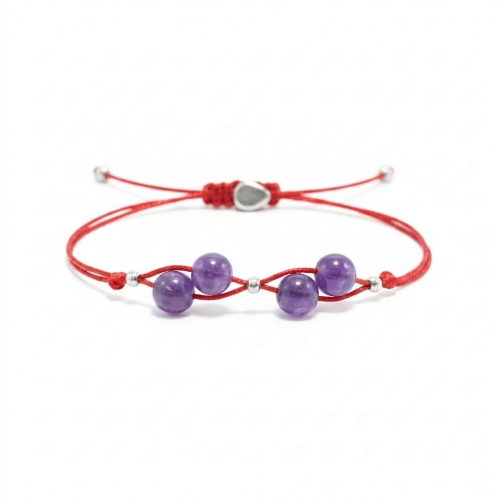 Cord bracelet with AMETHYST