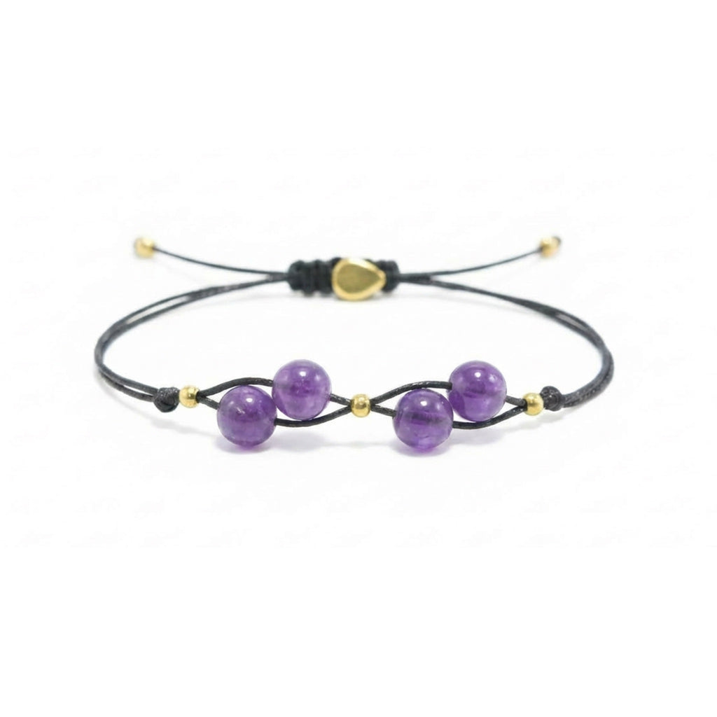 Cord bracelet with AMETHYST