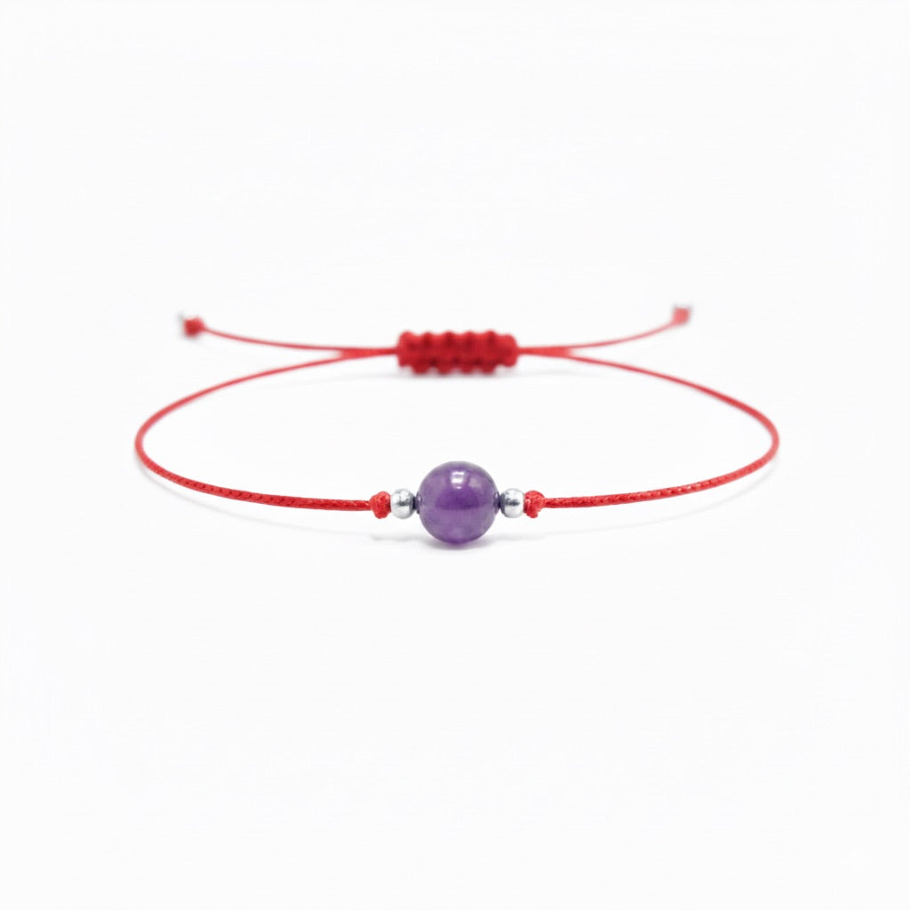 Cord bracelet with AMETHYST