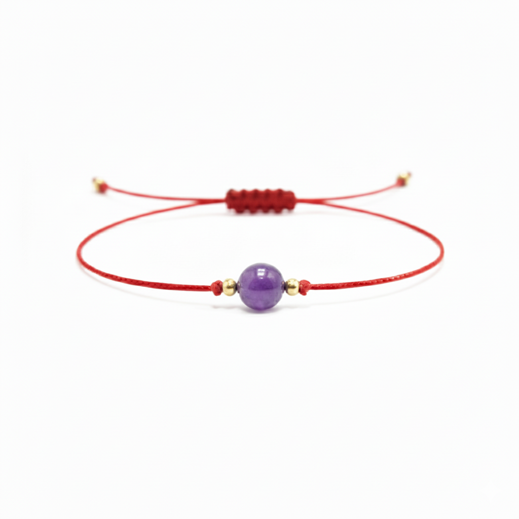 Cord bracelet with AMETHYST