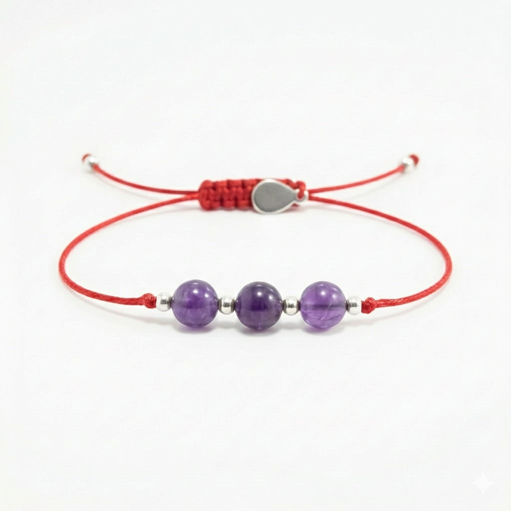 Cord bracelet with AMETHYST