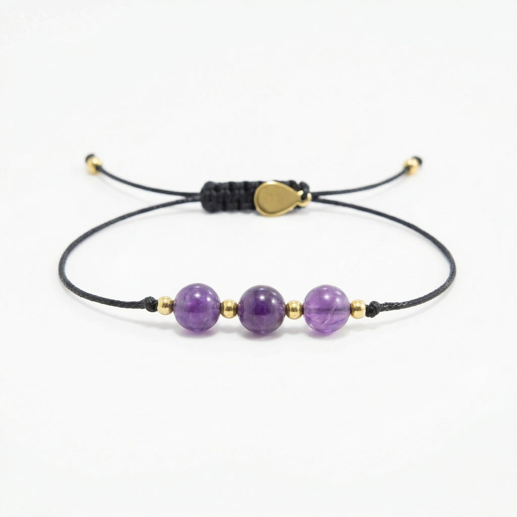 Cord bracelet with AMETHYST