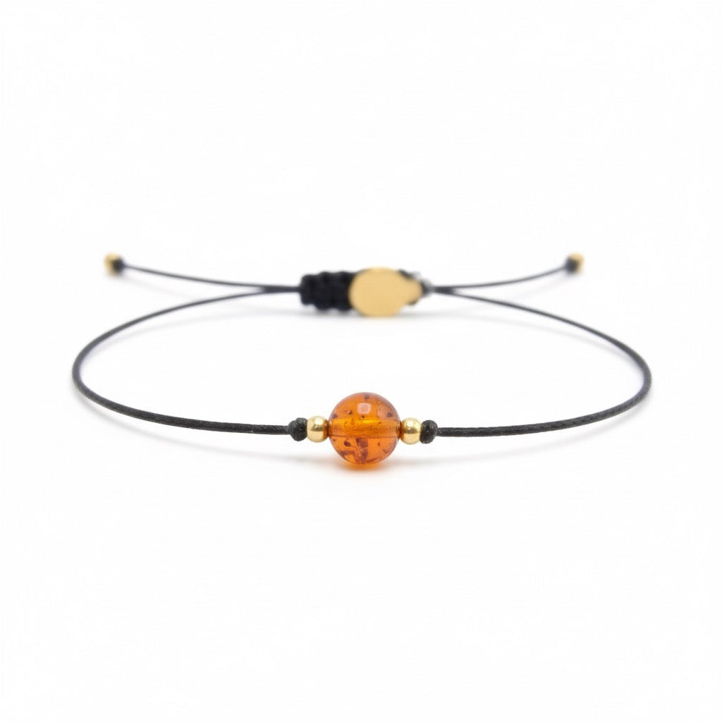 String bracelet with AMBER
