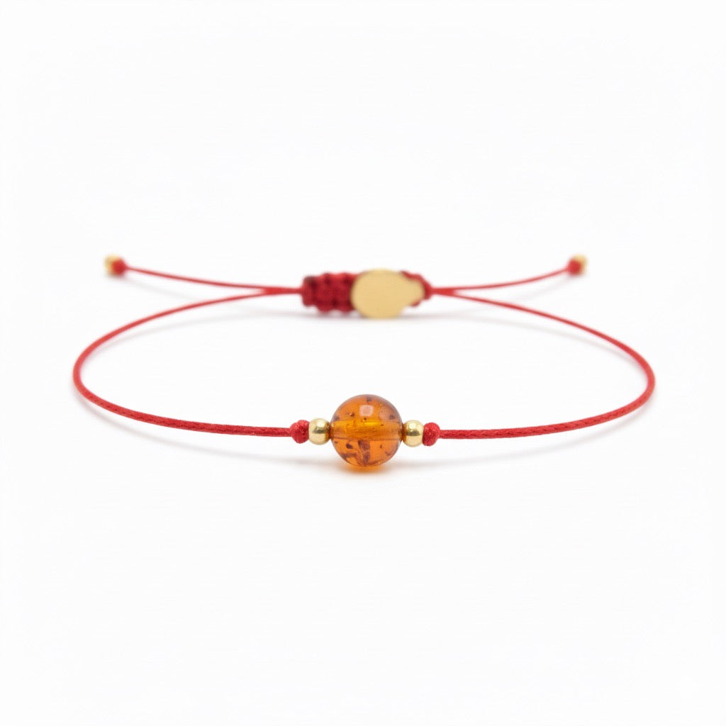 String bracelet with AMBER