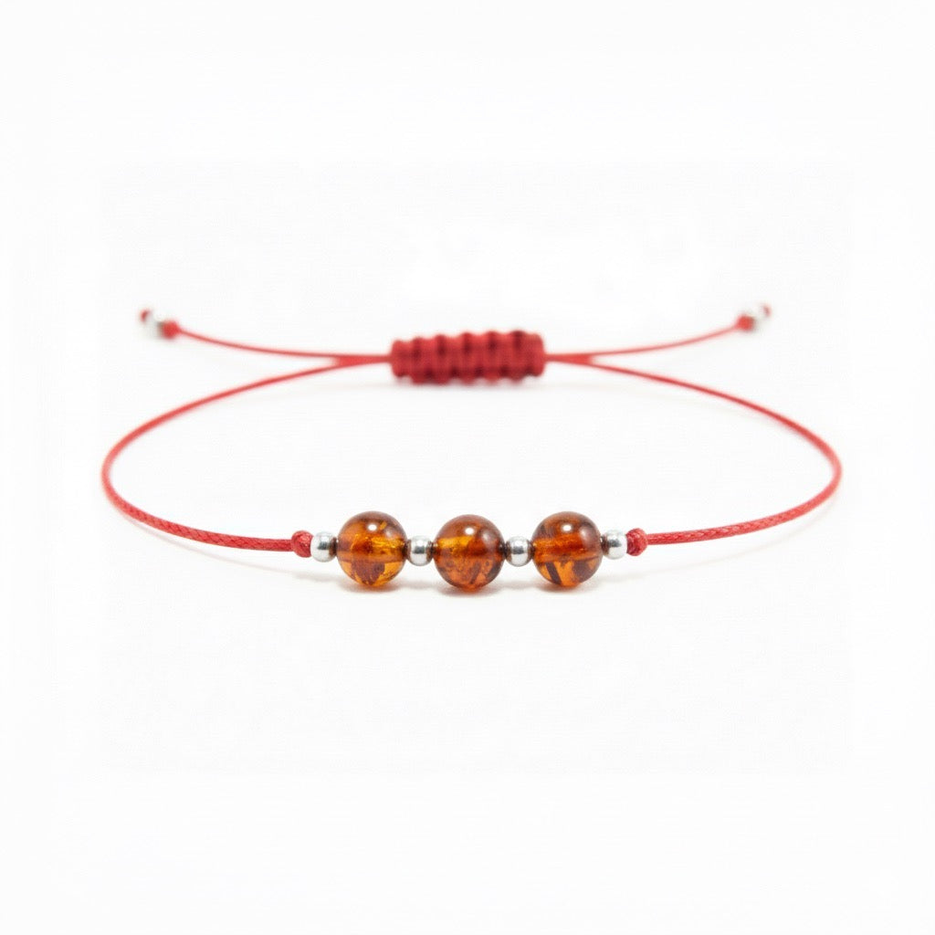 String bracelet with AMBER