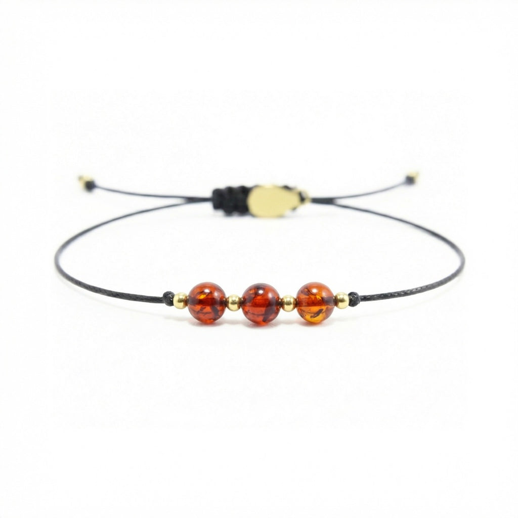 String bracelet with AMBER