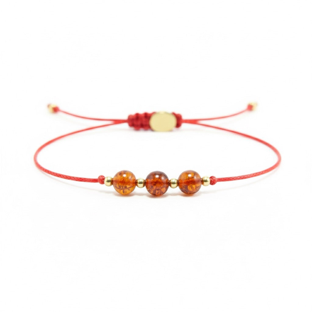 String bracelet with AMBER