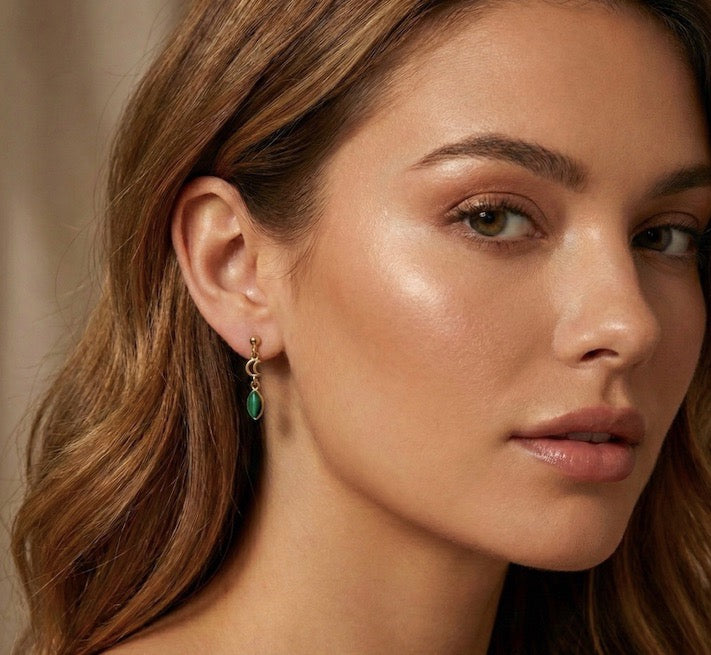 "Moon" MALACHITE earrings