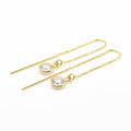 Pull-through earrings with rock crystal