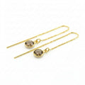 Pull-through earrings with SMOKY QUARTZ
