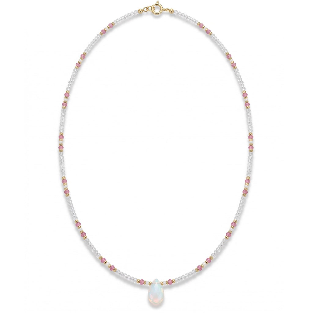 OPAL, ROSE QUARTZ AND ROCK CRYSTAL necklace