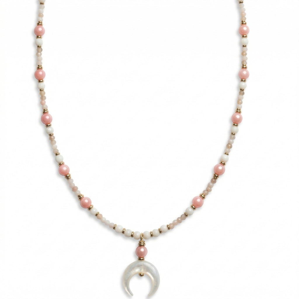 RHODONITE MOTHER OF PEARL necklace