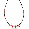 NATURAL CORAL AND TOURMALINE NECKLACE