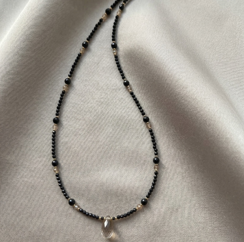 TOURMALINE SMOKY QUARTZ necklace