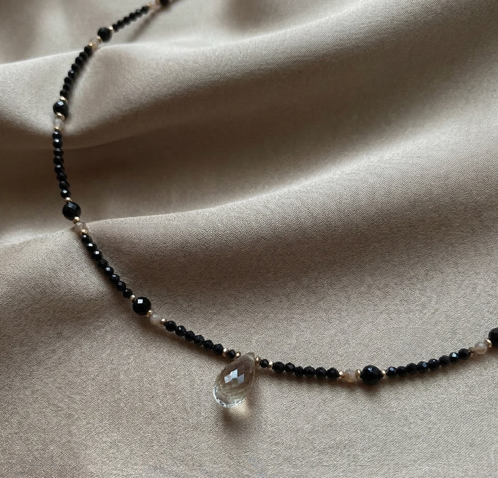 TOURMALINE SMOKY QUARTZ necklace